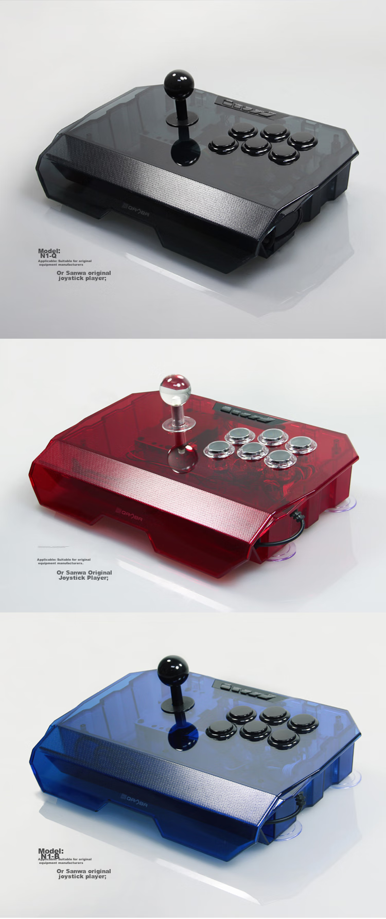 QANBA N1-BG Thunder 2 Large Round Arcade Joystick Game Controller Supports Android Phones PS3 Computers PC Street Fighter 6 Steam Fighting 97 Switch2 Wolfenstein: The New Colossus 7