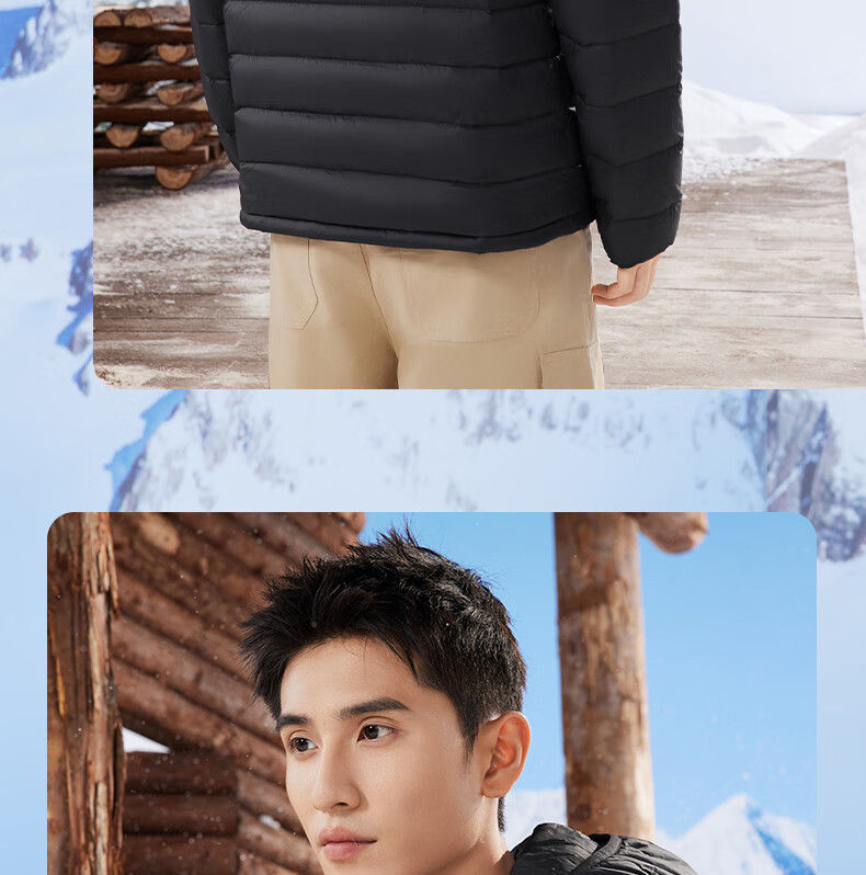 361° Men's Down Jacket Autumn Winter New Lightweight Short Warm Hooded Sports Inner Layer 652544302D-4 20