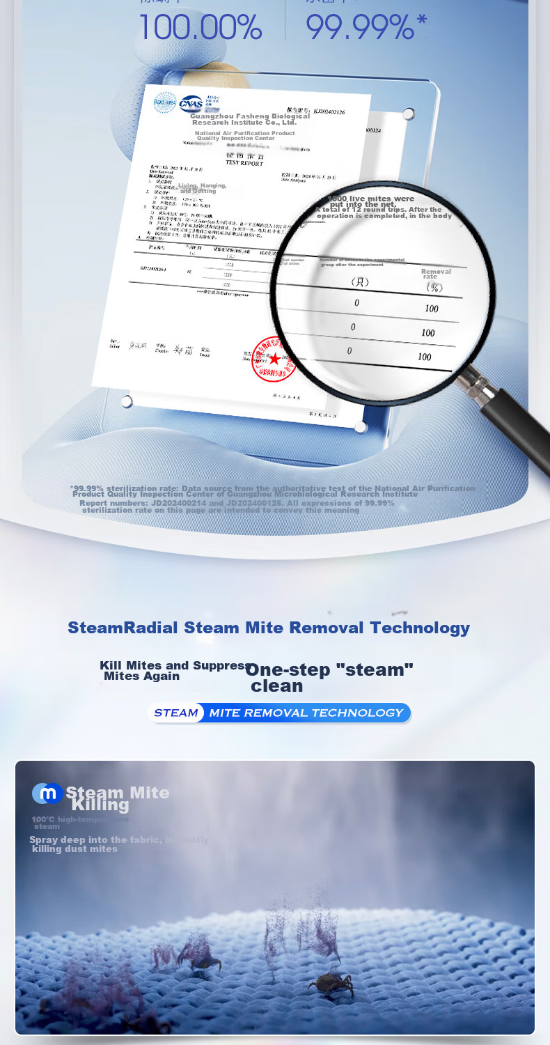 Morphyrichards Steam Mite Remover for Bed And Home Use, Baby Mite Remover, Ultrasonic High-Temperature Steam 100% Mite Removal Vacuum Cleaner, High-Temperature Ironing Machine, Powerful Mite Removal Machine MR3102 6