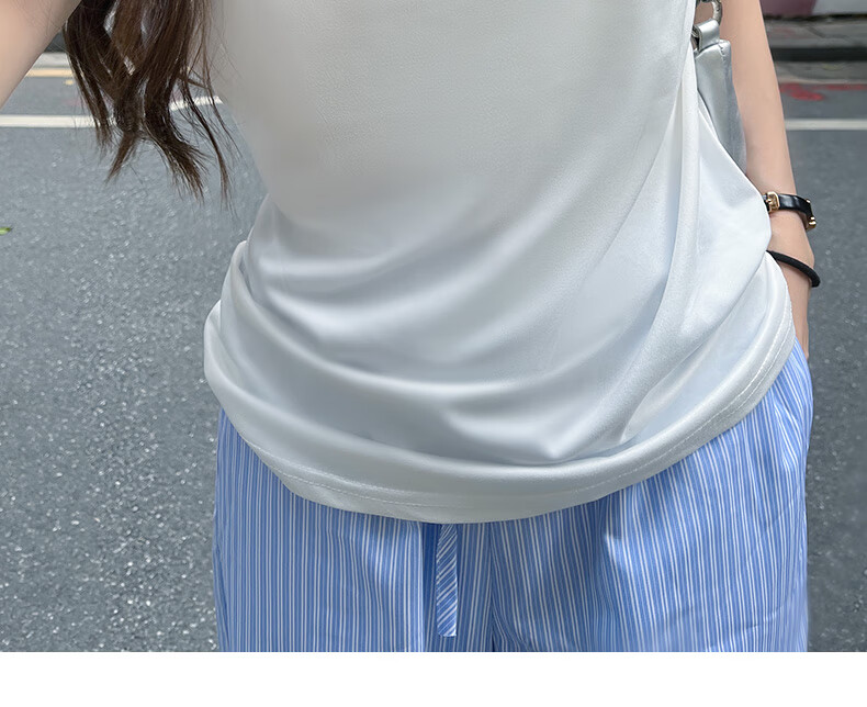 Modal White Loose Fit Tank Top Women Round Neck Racerback Sleeveless Shirt Outerwear Innerwear Base Layer All Seasons Plus Size 22