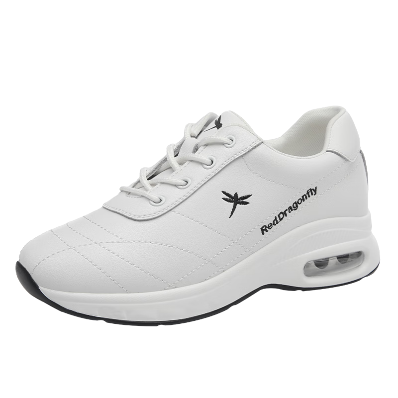 RED DRAGONFLY Women's Versatile Shoes, Air Cushion Heightening Casual Shoes for Women, Soft-Soled Sneakers WXB342472 White Size 38