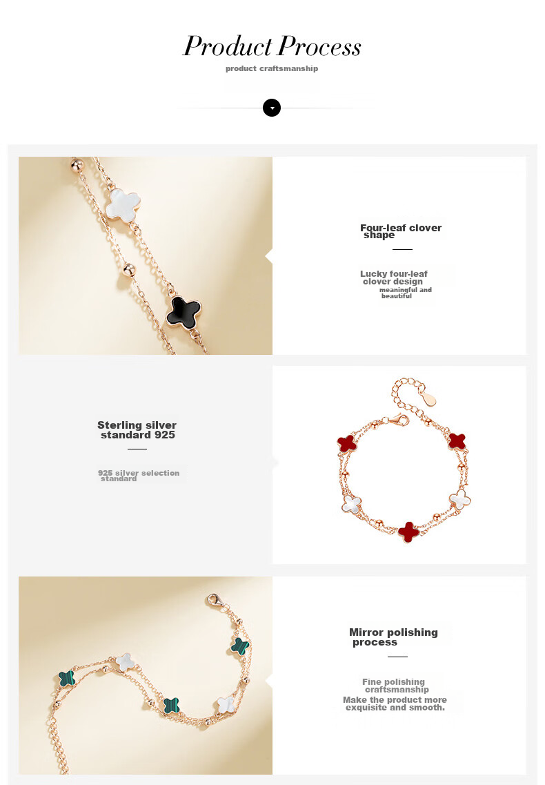 Grace Girl Double-Layer Four-Leaf Clover Bracelet for Women, Internet Celebrity Jewelry, Fashionable And Unique Jewelry, Practical Anniversary Birthday Gift for Girlfriend 4