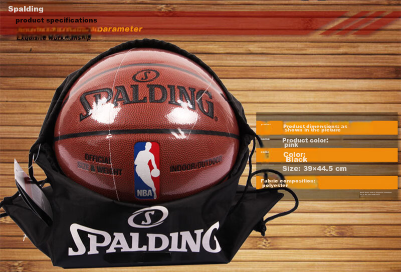 SPALDING SPALDING 30024 Casual Multi-Functional Basketball Bag, Ball Pouch, Black 2