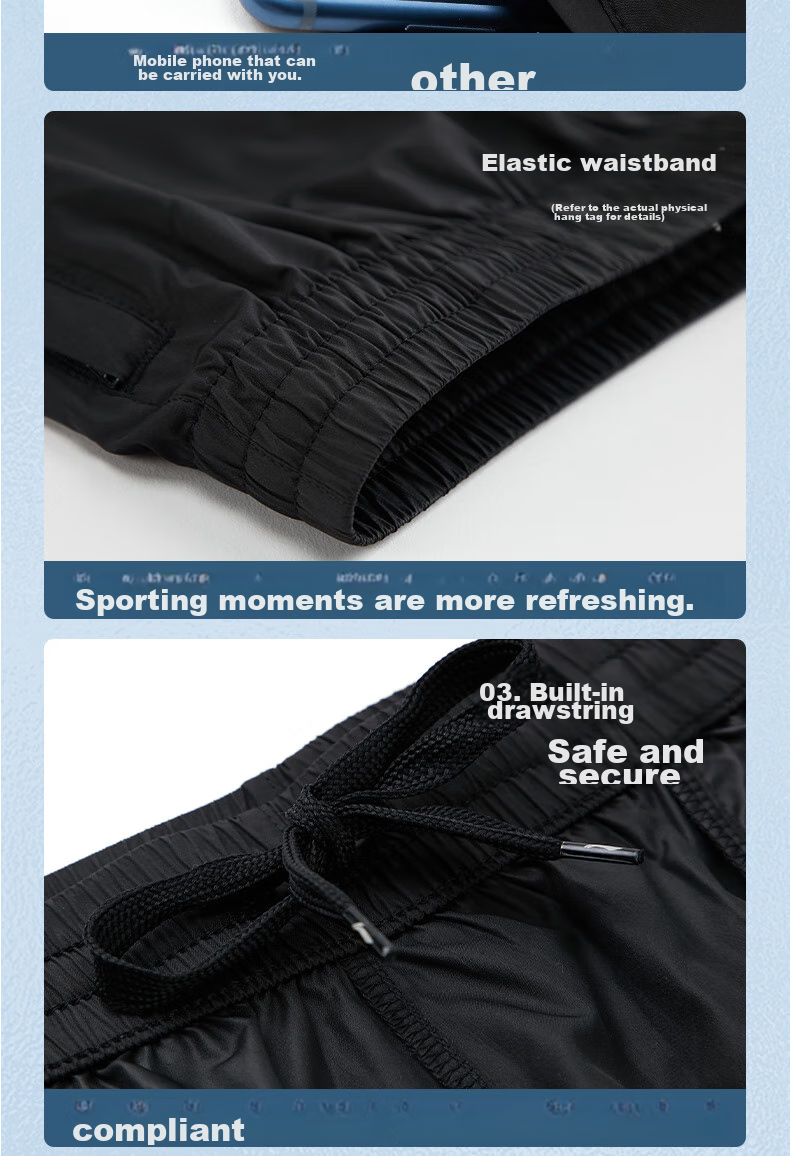Li-Ning Sports Shorts for Men, Summer Breathable Thin Loose Casual Outdoor Quick-Dry Running Fitness Ice Silk Five-Point Shorts 15