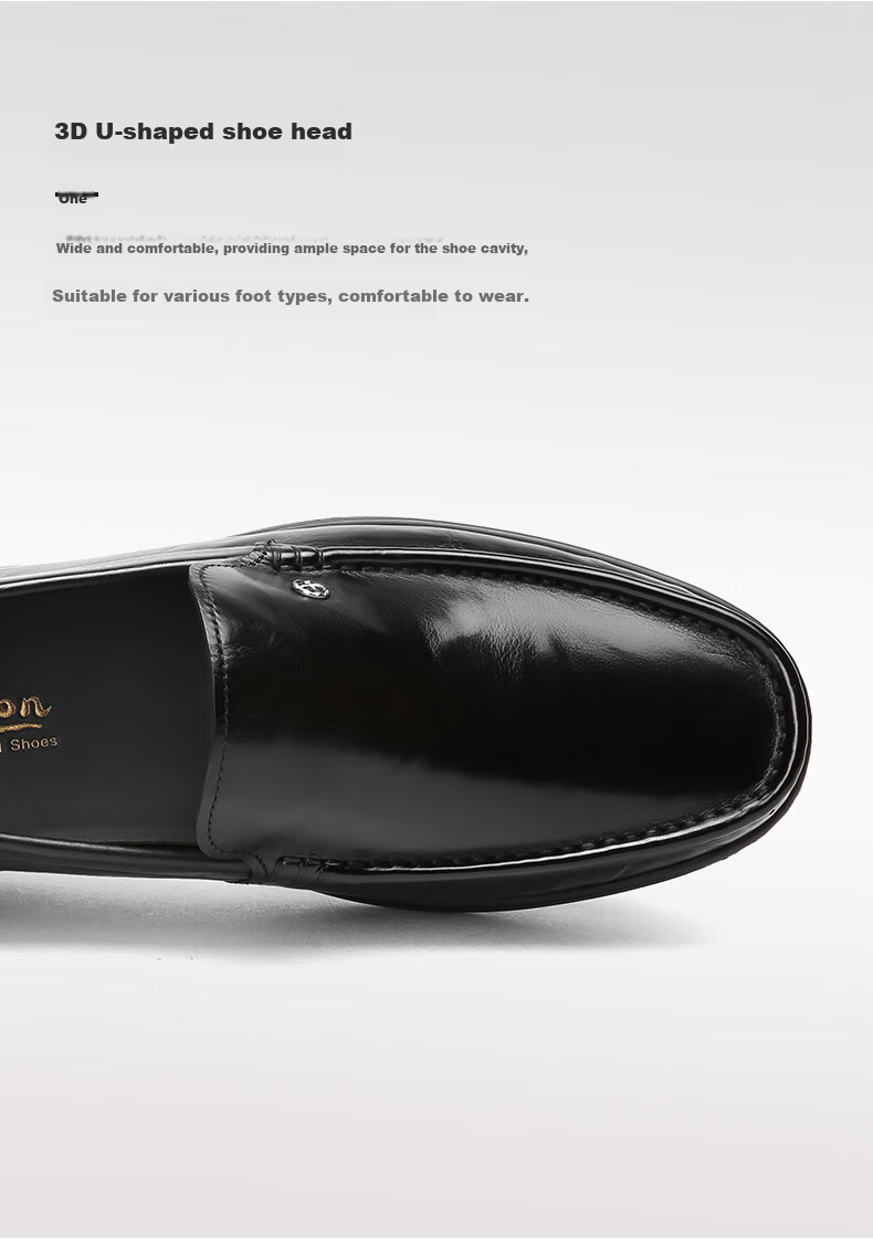 Goldlion Men's Shoes, Urban Business Leather Shoes, Wear-Resistant Shock-Absorbing Loafers, G567430423AAA, Black, Size 38 3