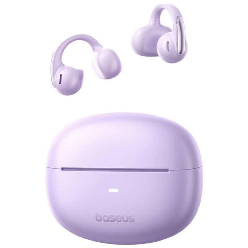 BASEUS MC1 AI Translation Bluetooth Headphones, Clip-On Open-Style Non-In Small Cloud Air Conduction Sports Call Noise Reduction, Suitable for Apple And Huawei Phones