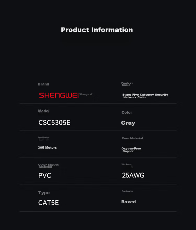 Shengwei CAT5e Ethernet Cable, Original Oxygen-Free Copper High-Speed Unshielded Support POE Power Supply, Home And Engineering Network Monitoring Wiring, 305 Meters, CSC5305E 17