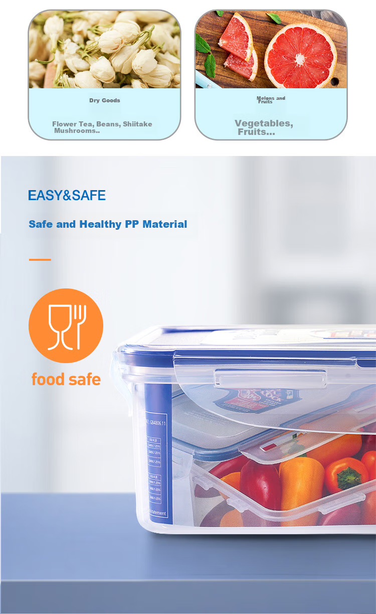 LOCK&LOCK Large Capacity Divided Plastic Food Storage Container, Lunch Box, Meal Box, Snack And Fruit Container, Refrigerator Organizer Box, Storage Container, 1L 5