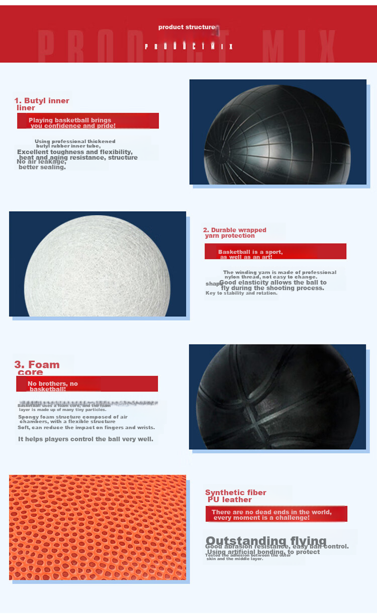 Kuangmi Basketball, FIBA Certified Size 7, Microfiber Material, Wear-Resistant, Non-Slip PU, for Men And Women, Competition Training, Middle School Entrance Exam Ball 7