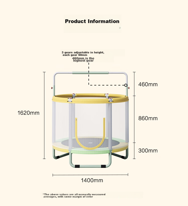 JD Original Trampoline with Enclosure, Indoor Bouncy Bed for Children And Babies, Home Fitness Exercise Equipment 33