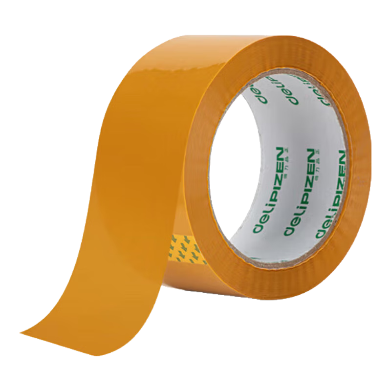 Deli Premium Yellow Packing Tape, 60mm*60m*50μm, 5 Rolls Per Tube, 33977, Express Delivery Packaging, Large Roll Packaging Tape