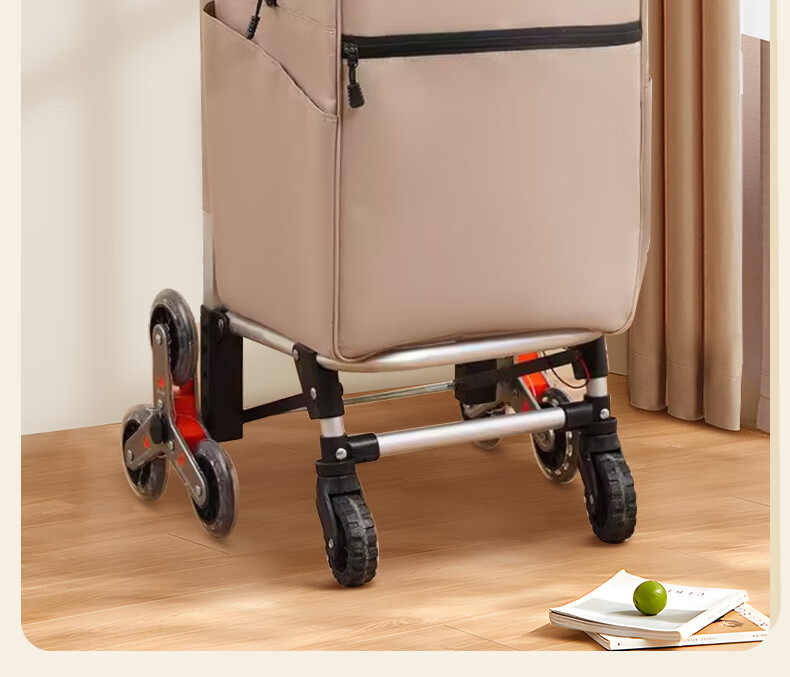 Baicaoyuan Grocery Shopping Cart, Portable Household Trolley, Supermarket Hand-Pushed Cart, Foldable Pull Rod Cart for Elderly 2