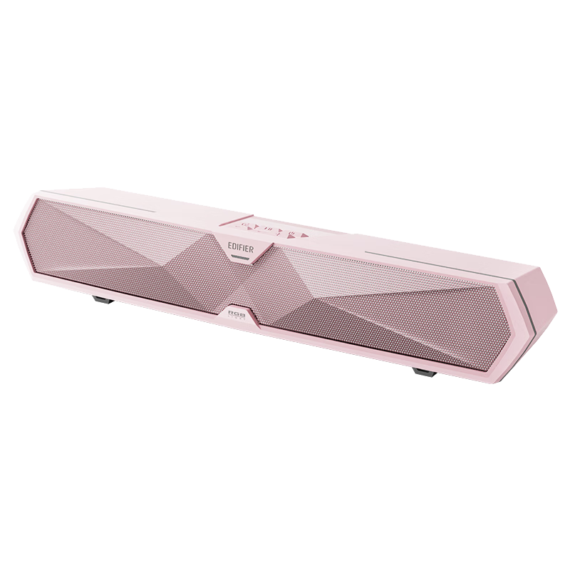 EDIFIER M30 Plus Computer Speakers, Desktop Bluetooth Gaming Speakers with RGB Ambient Light And Built-In Microphone, Cherry Pink
