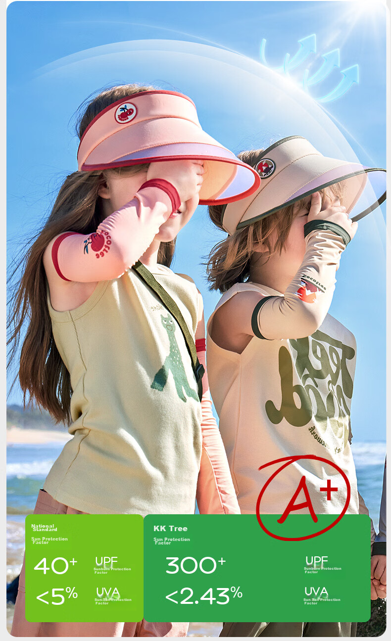 Kocotree Children's Sun Protection Arm Sleeves, UV-Resistant, Cooling Ice Silk Arm Guards, Outdoor Wear for Boys And Girls 9