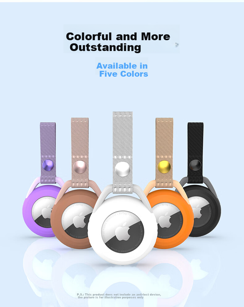GDGO Upgraded AirTag2 Locator Protective Case, Suitable for Apple Tracker Anti-Loss Device, Silicone Soft Rope Protective Case, Key Case, Children's Backpack Hook, Waterproof Washable Dirt-Resistant Hook 5