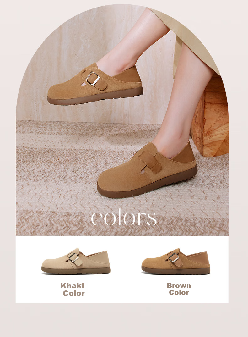 Basto Retro Casual Birkenstock-Style Flat Shoes for Women BG318CA4, Brown, Size 39 6