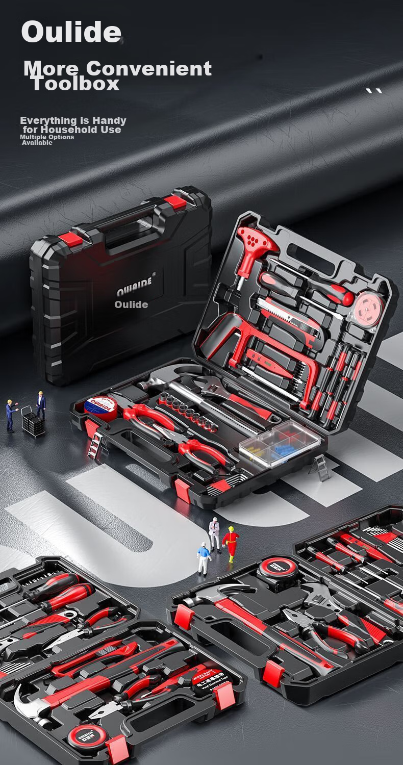 O'Lead Multifunctional Household Toolbox Manual Hardware Tool Set Home Electrician Carpenter Repair Kit 2