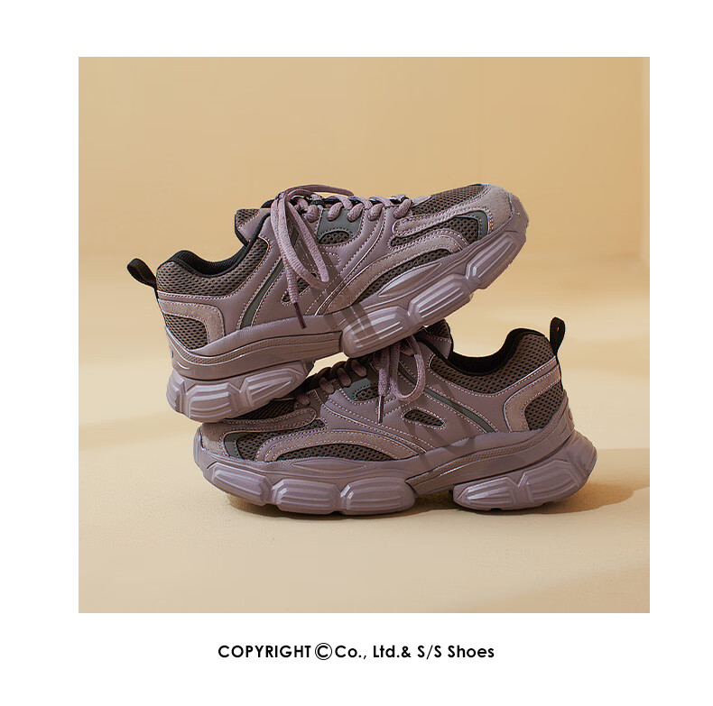 DAPHNE Gray Dad Shoes for Women, 2026 Summer New Style, Soft-Soled Mesh Sneakers, Thick-Soled Heightening Casual Shoes for Wome 11