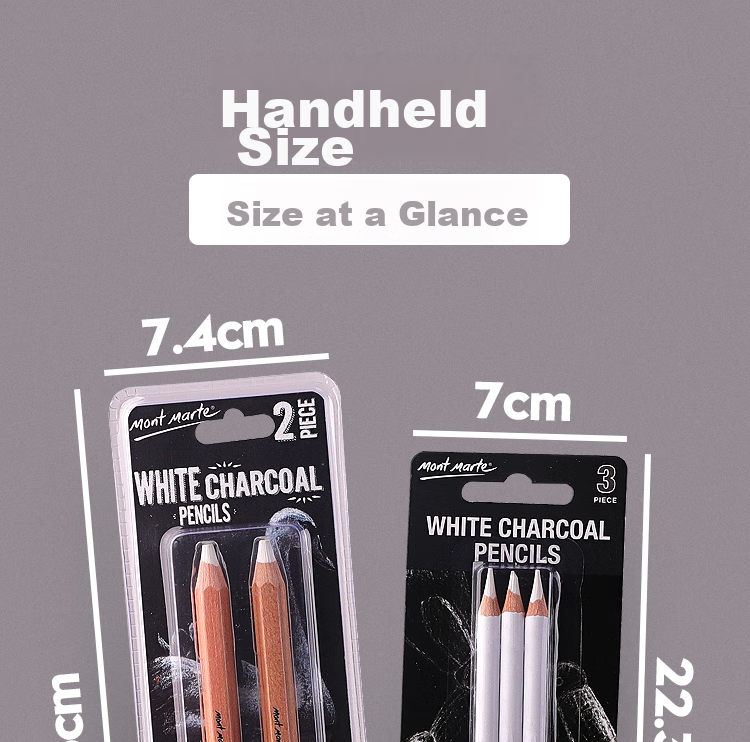 Mont Marte White Sketch Charcoal Pencils, 2-Pack, Art Charcoal Drawing Pencils, Sketching And Outdoor Drawing Highlighters, Specialized for Art Students, Thick Charcoal Pencils for Drawing, MPN0097 Art Sketching 16