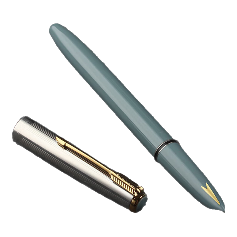 HERO 616S Fountain Pen Metal Barrel Dark Nib Ink Pen Classic Vintage Upgrade Lake Blue EF Dark Nib