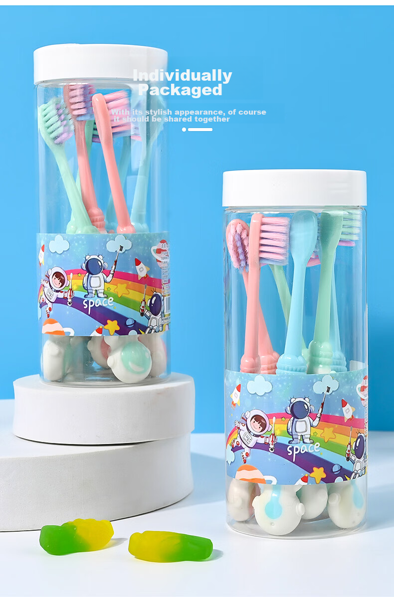 BRUSHING BEAR Children's Toothbrush Soft Bristles for Ages 3-6 to 7-8 Boys And Girls Elementary School Students Teething Period 8-Pack 10