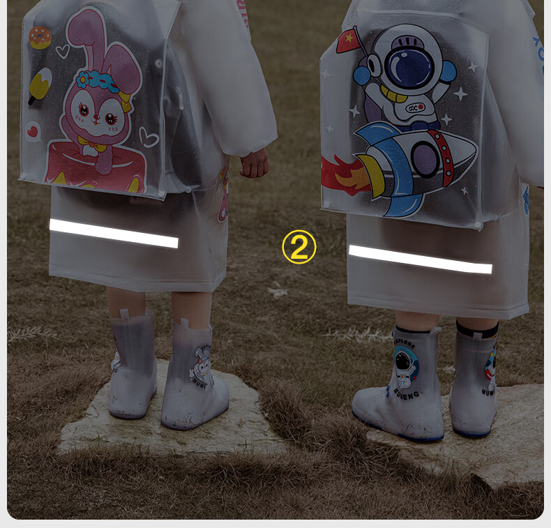 Moremerry Children's Raincoat for Boys And Girls, School Rainwear with Backpack Space, Kindergarten Poncho 13