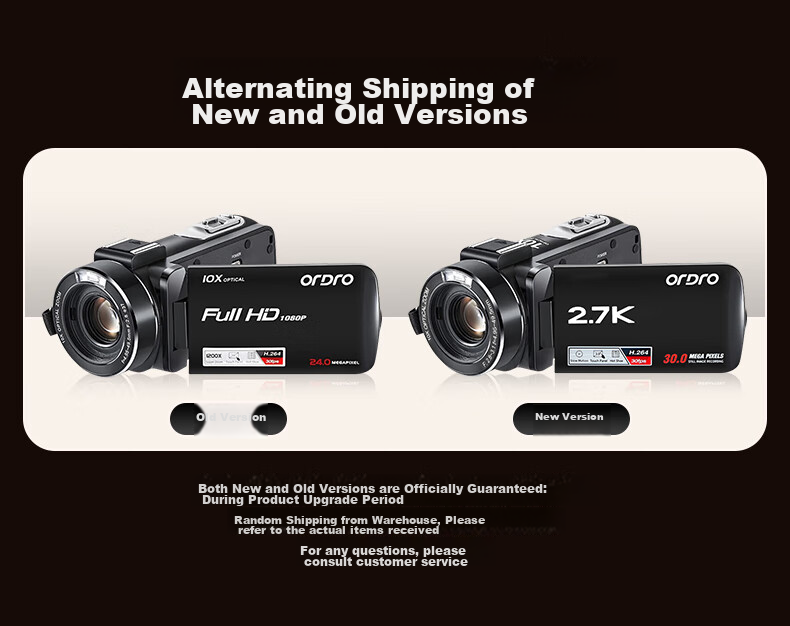 ORDRO Z82 Camera, High-Definition Professional Live Streaming And Recording Device, Digital Camcorder, Portable Handheld DV, 10x Optical Zoom, 120x Intelligent Zoom, Vlog Short Video 12