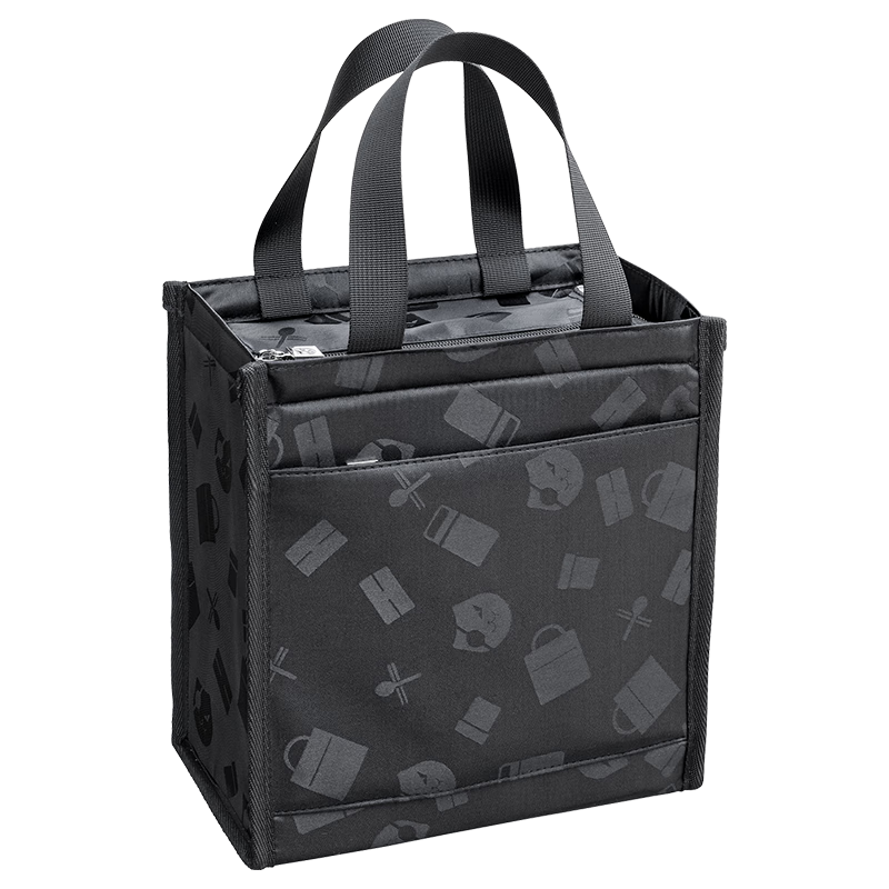 CAMUZ Japanese-Style Insulated Lunch Bag, Bento Box Pouch, Office Worker's Lunch Bag, Simple And Stylish Lunch Bag, Black Magic Bag