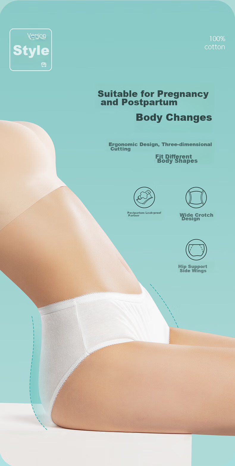 BADIGAO Disposable Underwear for Women, Maternity Pure Cotton Travel-Resistant Shorts, Postpartum Maternity Large Size All-Cotton Daily Disposable Panties, L Size 10