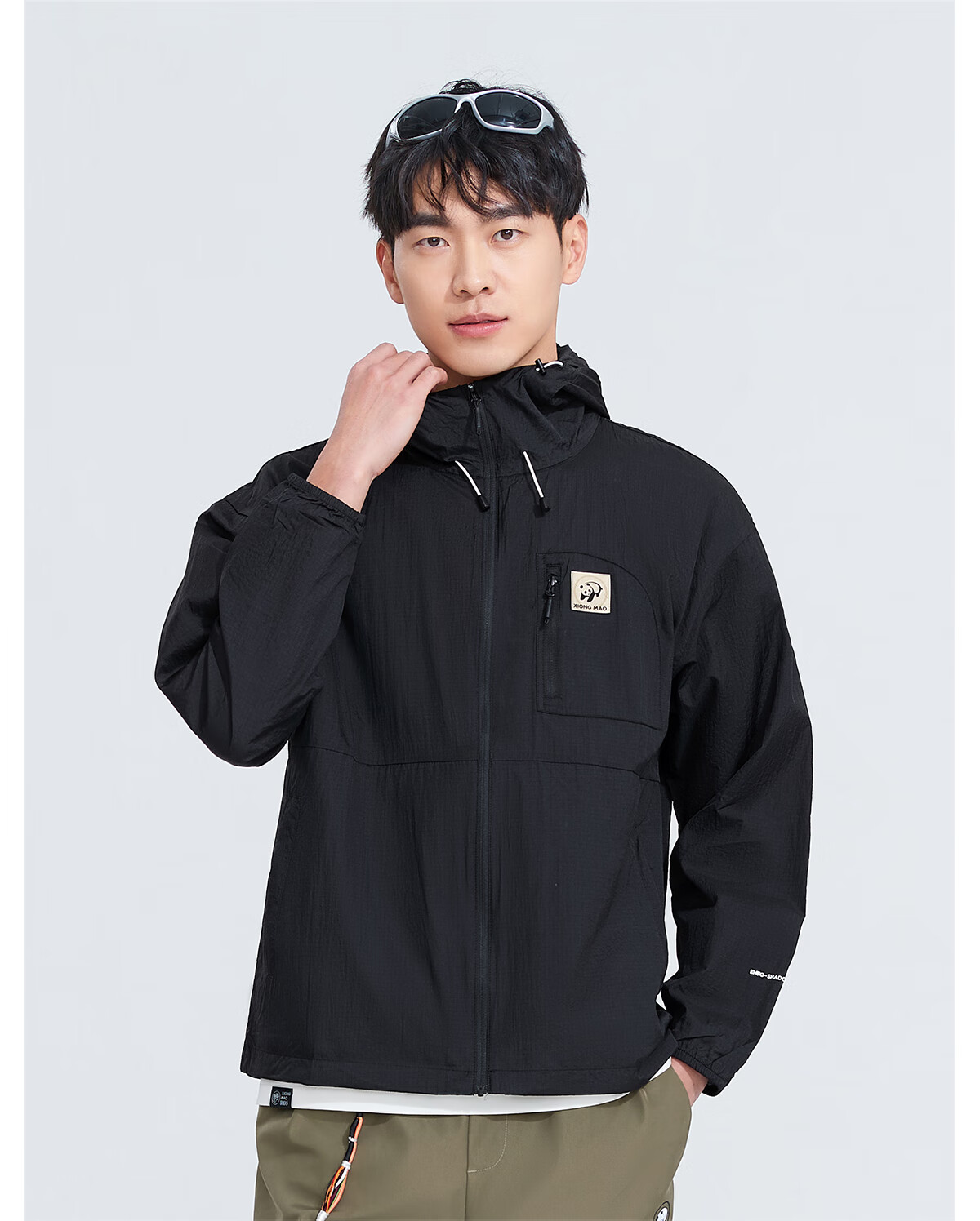 Panda Camel Series Cooling Sunscreen Jacket for Women, Sun Protection and Water-Repellent Outdoor Fishing Shirt for Men, Phantom Black, XXL 29