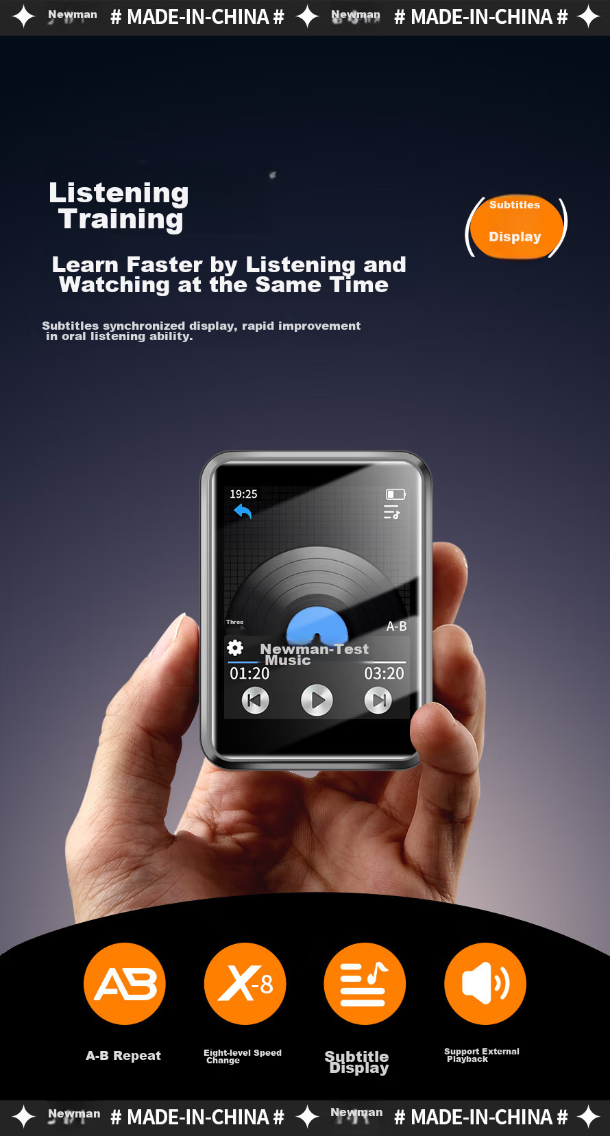 Newsmy A6 MP3/MP4 Lossless Music Player, Smart WIFI Connected Closed System, MP5 Bluetooth Student Portable Player, 16GB World Cup Viewing 3