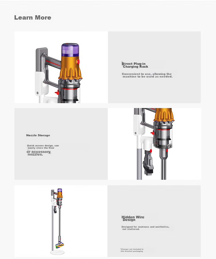 DYSON Lightweight No-Drill Charging Stand, Suitable for V12 Series Vacuum Cleaners 4