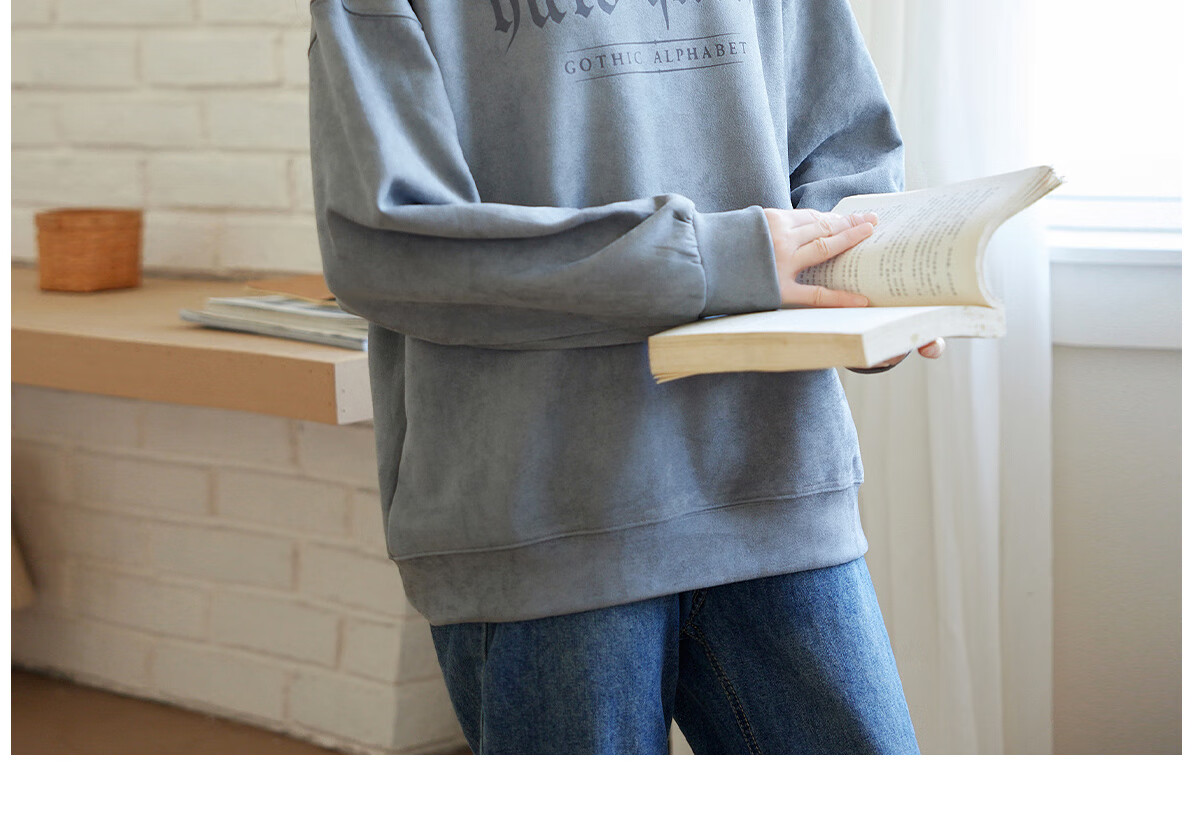 Halo Queen Women's Sweatshirt, Suede Fleece, Spring And Autumn Round Neck, Letter Print Pullover, Loose Fit Versatile Sweatshirt, New Product H143W1022 31
