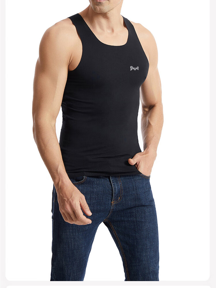 MiiOW Modal Men's Tank Top, Lightweight Summer Undershirt, Athletic Sleeveless Vest, Quick-Dry Seamless Underwear for Me 21