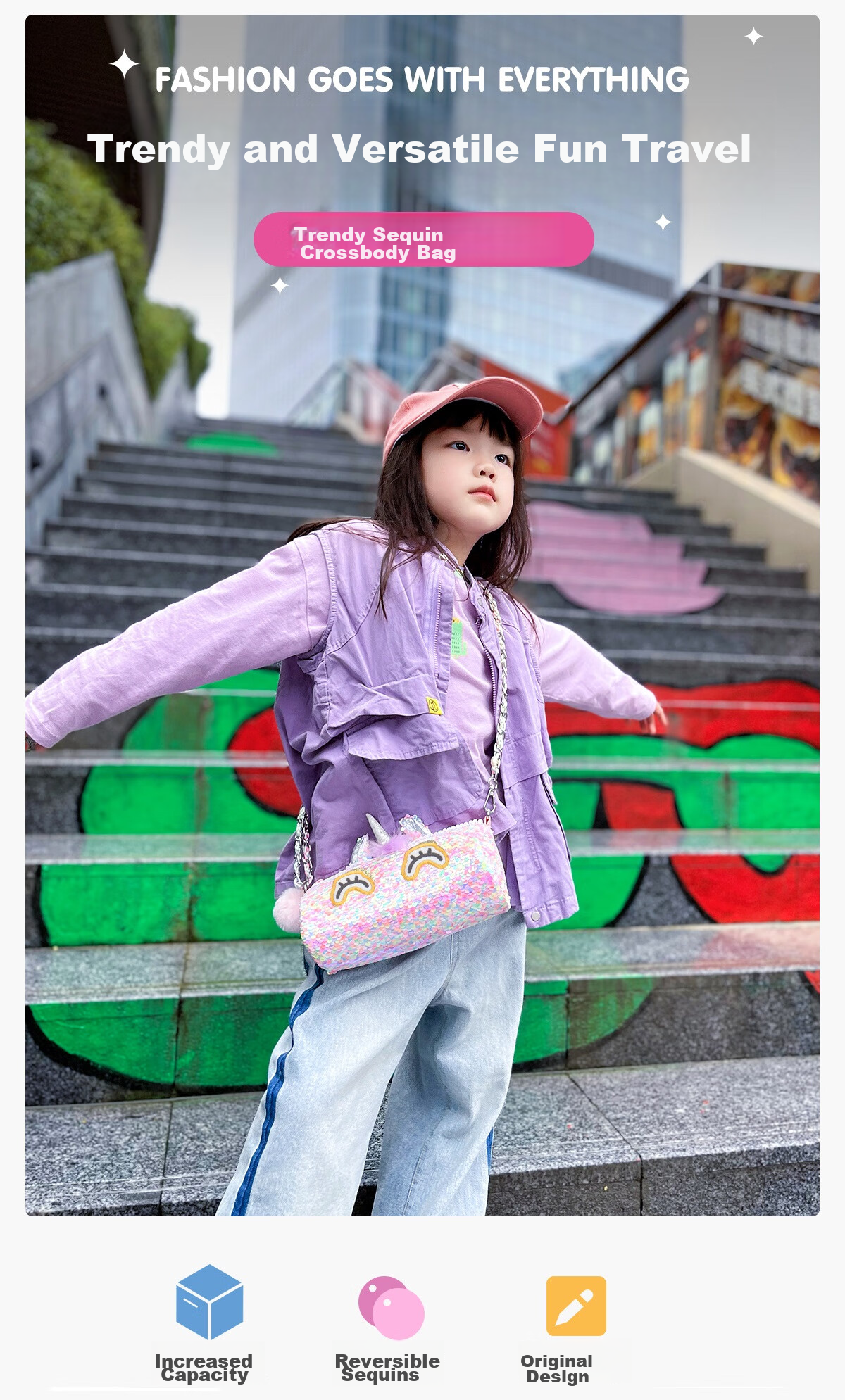 Liangpiandujiaoshou Crossbody Bag, Cute Fashionable Small Bag, Trendy Toy for Children, Girls' Handbag, Birthday Gift 3