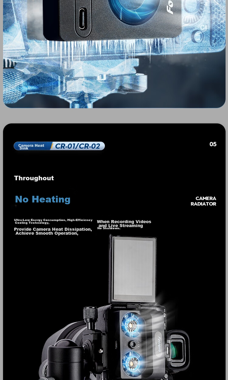 Fotopro CR-02 Portable Camera Semiconductor Cooling And Heat Dissipation Device, Black 6