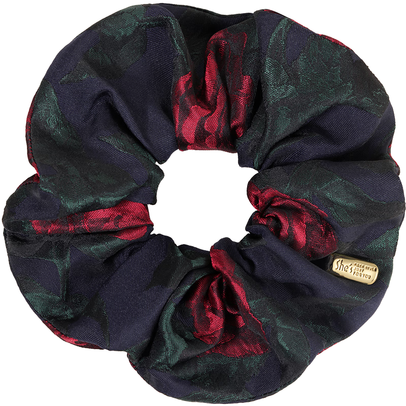 She'sShe's Hair Accessory Lightweight Vintage Rose Jacquard Large Scrunchie Luxury Hair Flower Birthday Gift for Girlfriend