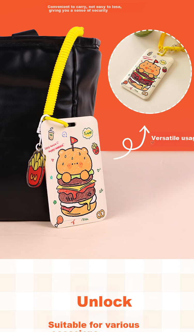 TaTanice ID Card Holder, Student Campus Card Holder, Meal Card Protector, Elastic Cord Keychain, Work Badge Holder, Subway And Bus Pass Card Holder, ID Card Case 6