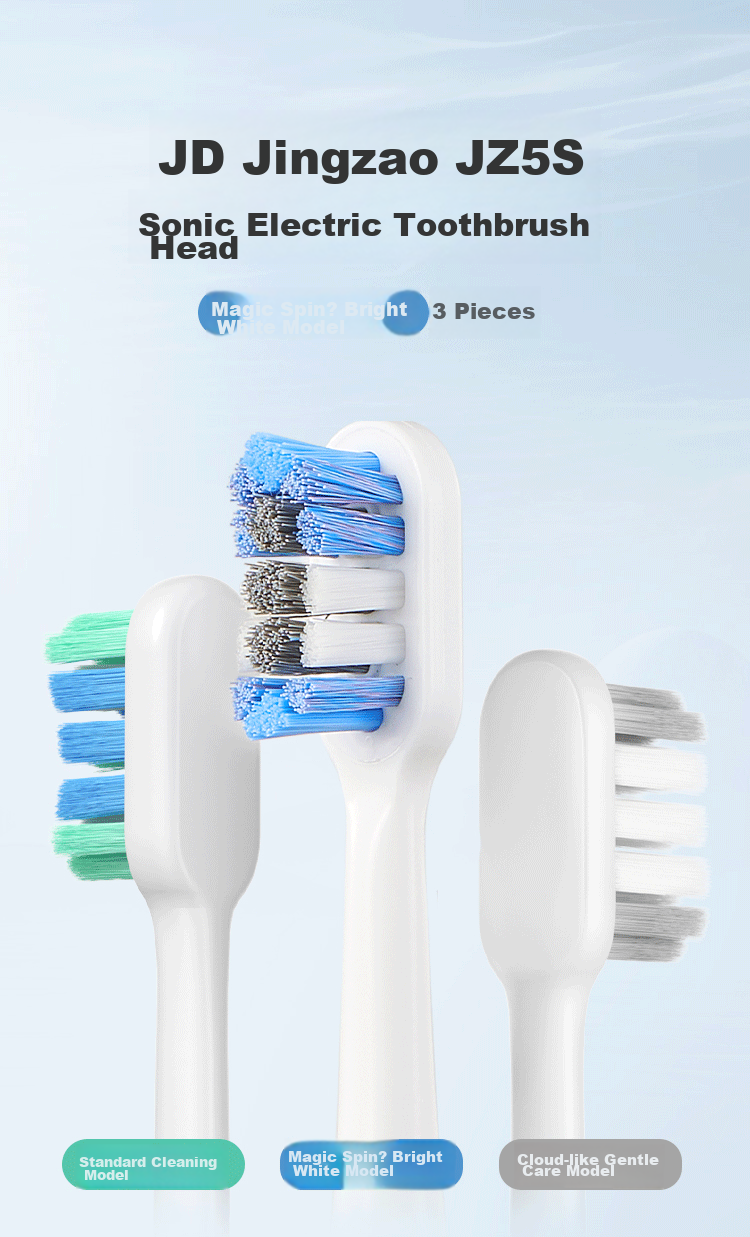 JD Original Electric Toothbrush Heads Standard Cleaning Model - 3 Pack Compatible with JD Original Sonic Electric Toothbrush JZ5s Children's Electric Toothbrush Replacement Heads [PJ] 1