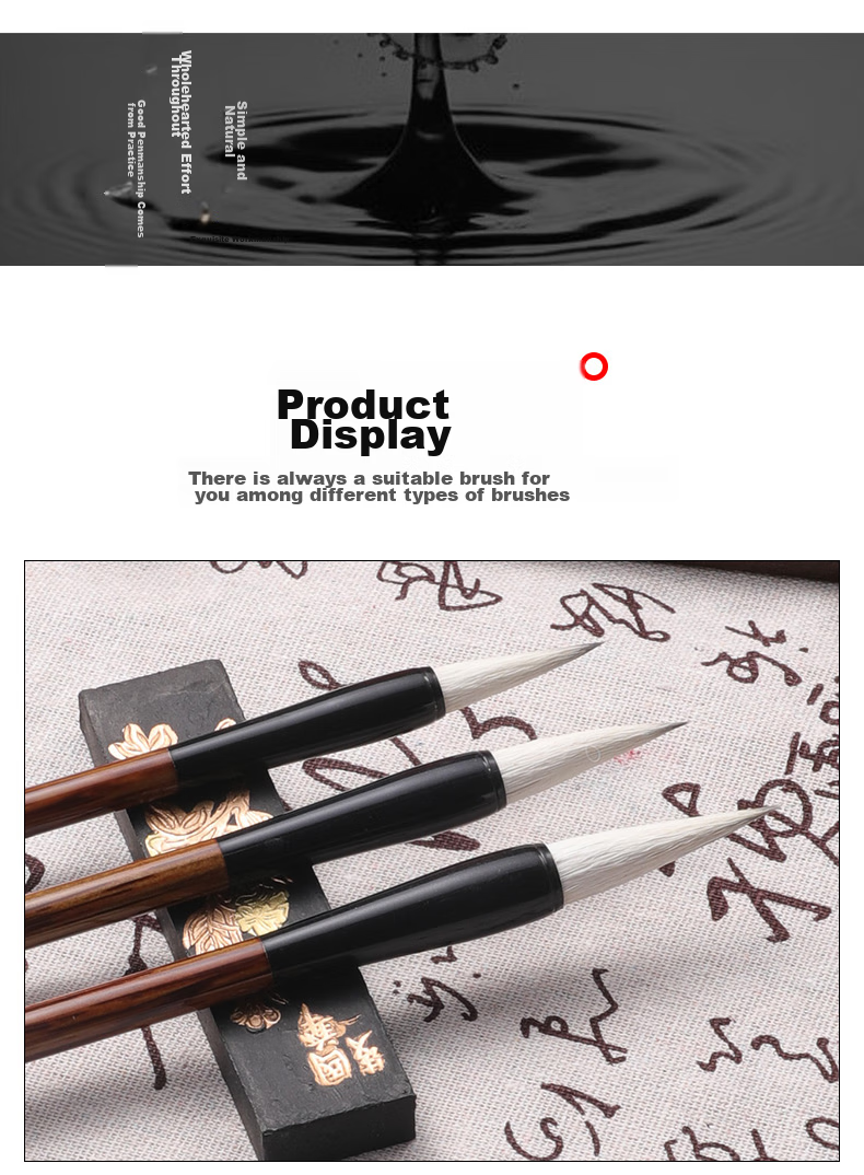 Marie's Single White Cloud Calligraphy Brush, Chinese Painting Brush for Adult Beginners, Four Treasures of The Study, Chinese Painting Regular Script Running Script Freehand And Fine Line Calligraphy Brush G1310-2 5