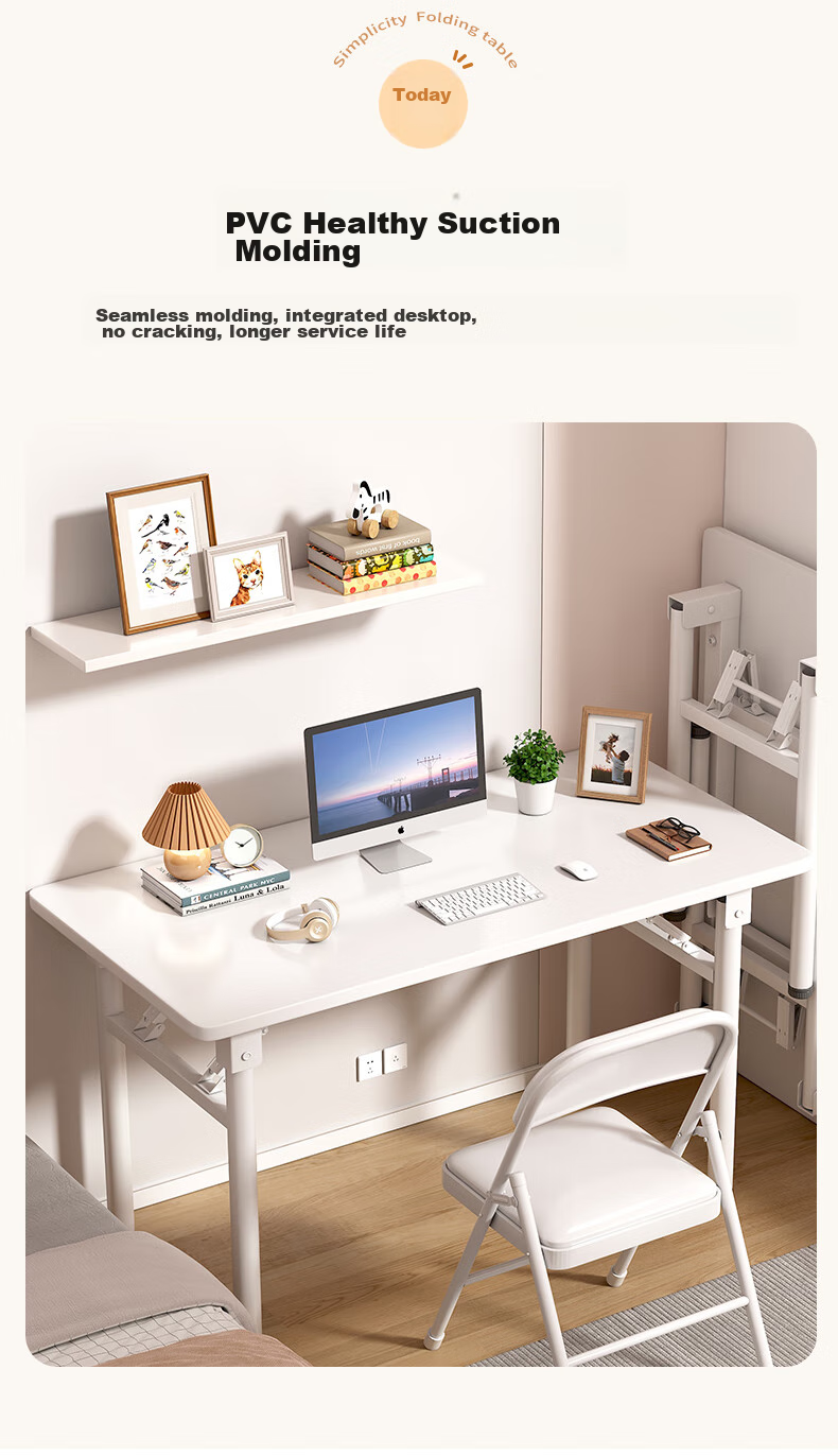 Chibailun Folding Table Computer Desk Home Bedroom Study Writing Desk Simple Bedside Desk Dining Table 100*60 10