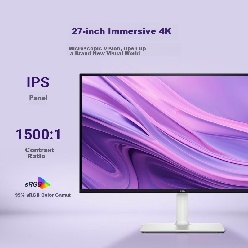 DELL 27-Inch 4K Monitor IPS 120Hz High Refresh Rate 99% SRGB Hardware Anti-Blue Light 1500:1 Office And Entertainment Display S2725QS