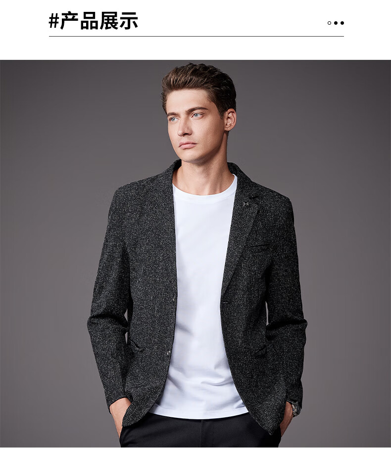 ROMON Men's Fashion Business Single-Breasted Suit Jacket Casual Blazer YT2058 Blue XL 7