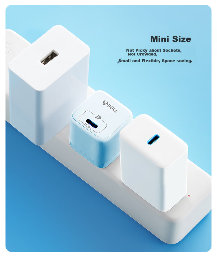 BULL PD20W Charger, Fast Charging Head for Apple IPhone 16, Automatic Power-Off When Fully Charged, Compatible with IPhone 15/14/13 Pro Max/12/11/x/8, Distant Mountain Blue 11