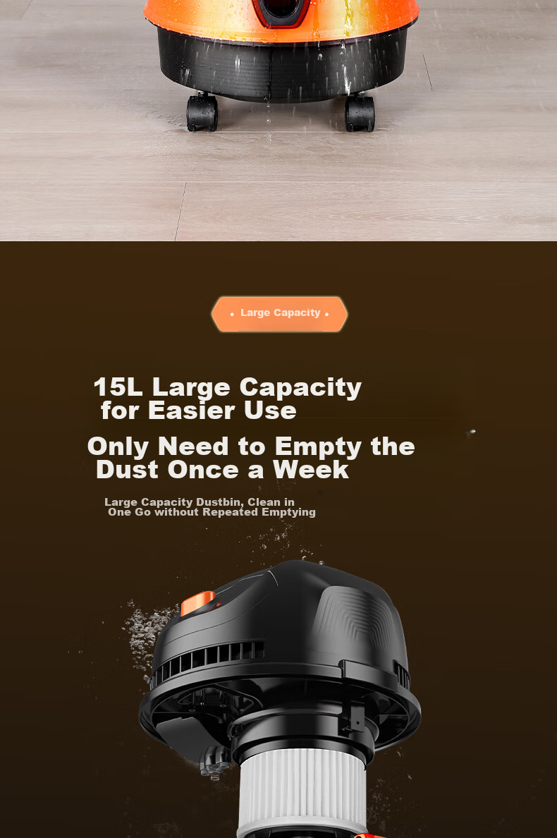 Haier Canister Vacuum Cleaner, Large Capacity, Wet And Dry Blowing, Multi-Functional, for New Home Cleaning, Powerful Suction, Automatic Cord Rewind, HZ-T615 Pro, Best Choice for New Home Cleaning 12