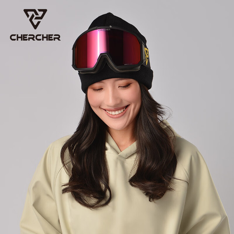 CHERCHER Ski Goggles Double-Layer Anti-Fog Cylindrical Lens Adult HD Wide Vision Protective Glasses Parent-Child Model CC3-B108