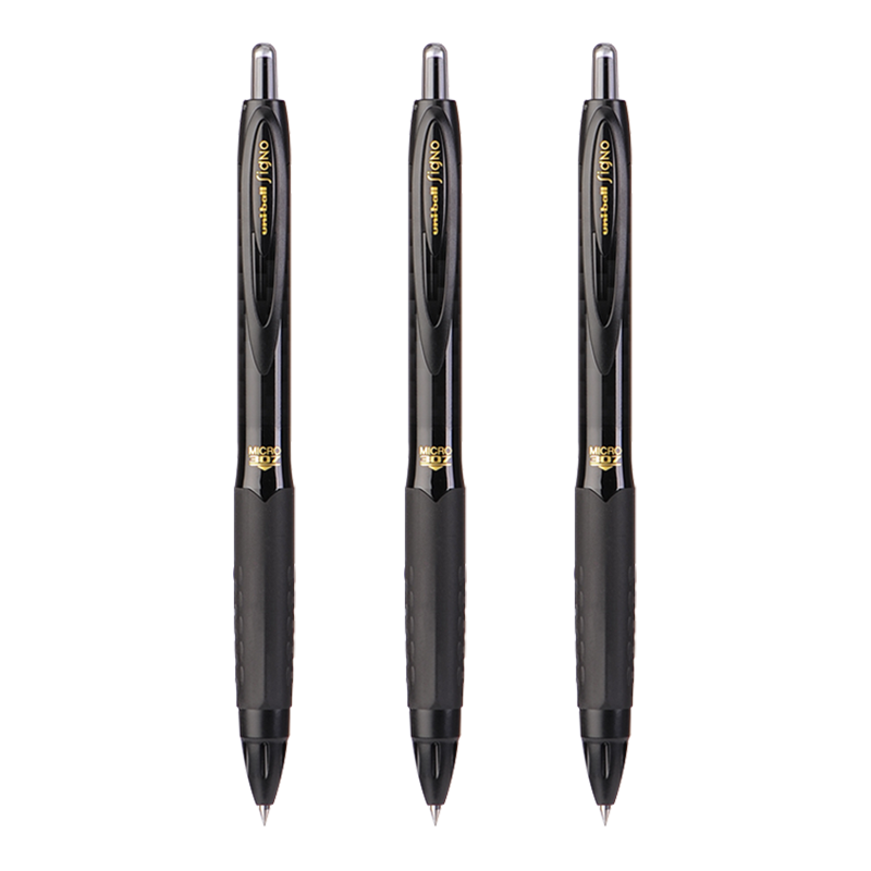 Uni Mitsubishi UMN-307 Black Gel Pen, Stylish 0.5mm Signature Pen, Business And Student Office Pen, Office Supplies Stationery Set, 3 Pens