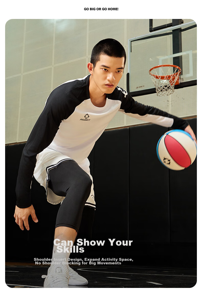 RIGORER Quick-Dry Long Sleeve T-Shirt, Basketball Fitness Wear, Men's Fashionable Casual Sports Outdoor Comfortable Trendy Breathable Clothing 4