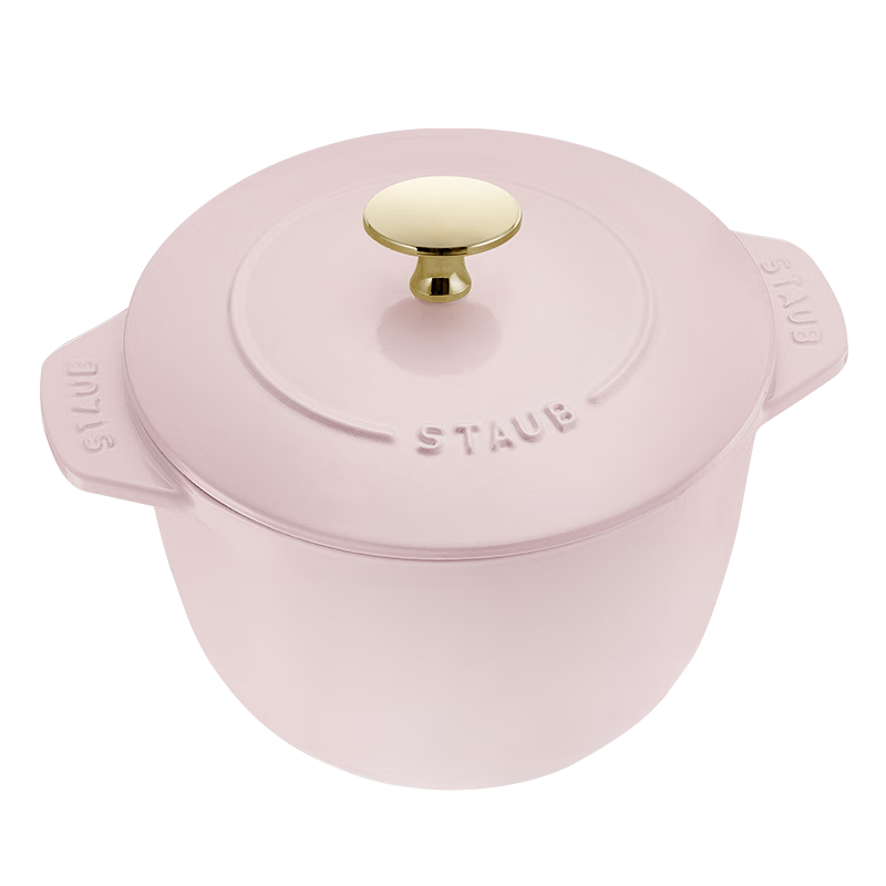 Staub French Imported Enamel Cast Iron Milk Pot, Soup Pot, Stew Pot, Frying Pan, Rice Pot, Mousse Rose 16cm 1030213