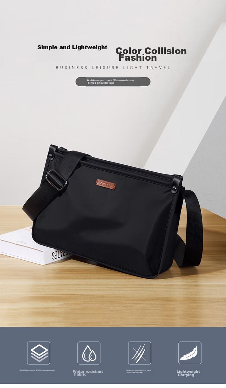 GOLF Shoulder Bag for Men, Large Capacity Crossbody Bag, Business Casual Water-Resistant Lightweight Phone Bag, Trendy IPad Messenger Bag, Fashionable Men's Satchel 5I797463J Black 1